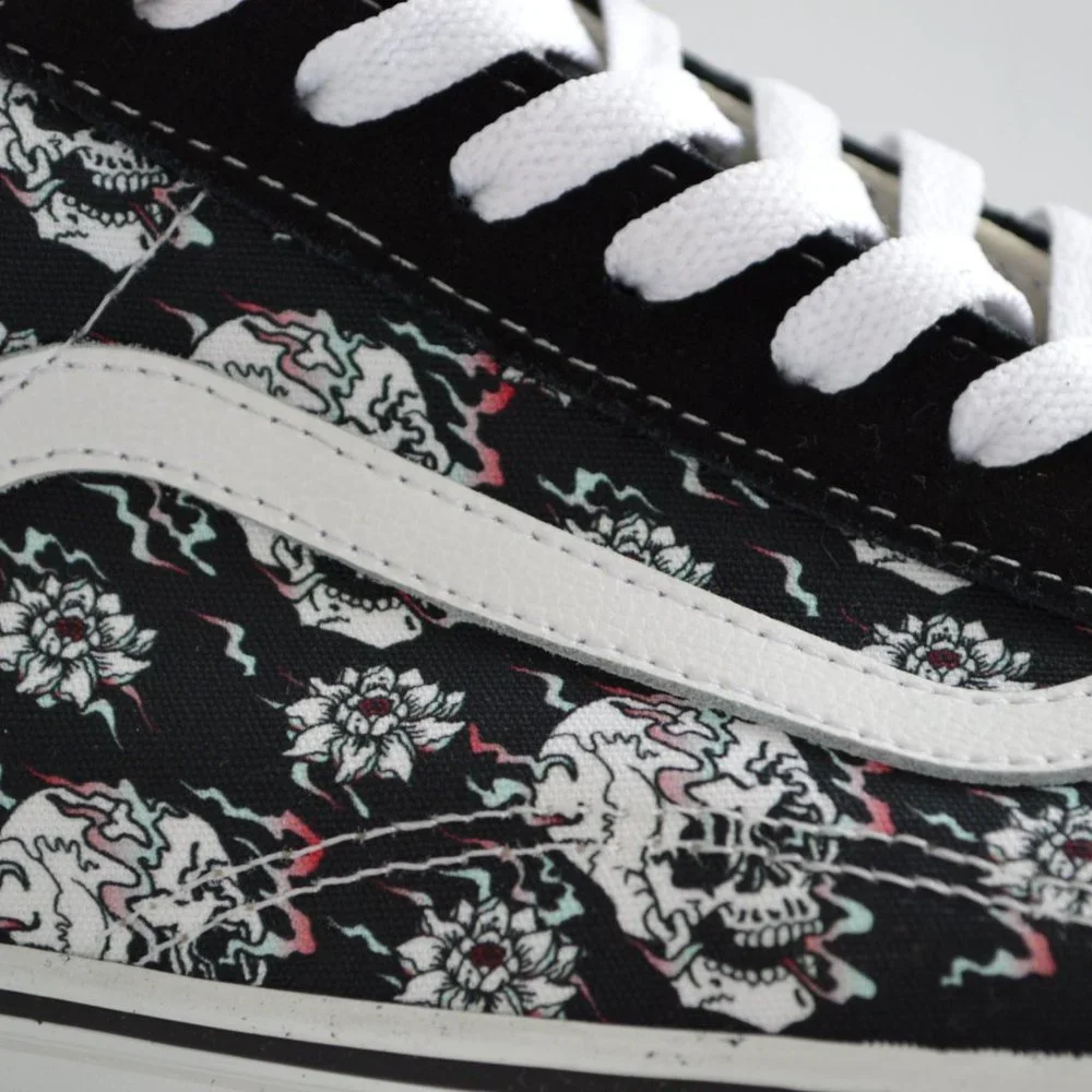 vans old skool skull black white sneaker shoes men size 13 new - Picture 2 of 4